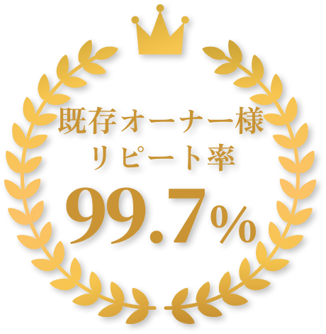 既存オーナー様 リピート率 99.7%